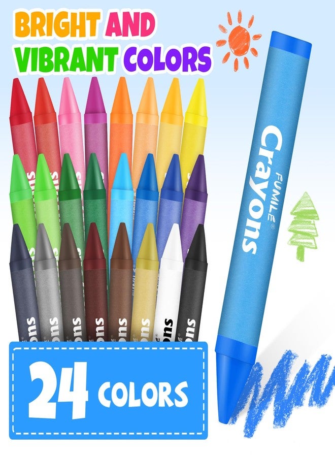 FUMILE 24 Colors Jumbo Crayons for Toddlers 1-3.Washable,Non-Toxic Crayon for Toddlers Ages 4-8.Easy to Hold and Unbreakable Big Toddler Crayons for Toddler Coloring.Best Gift for Holiday ,Travel and Art - Image 3